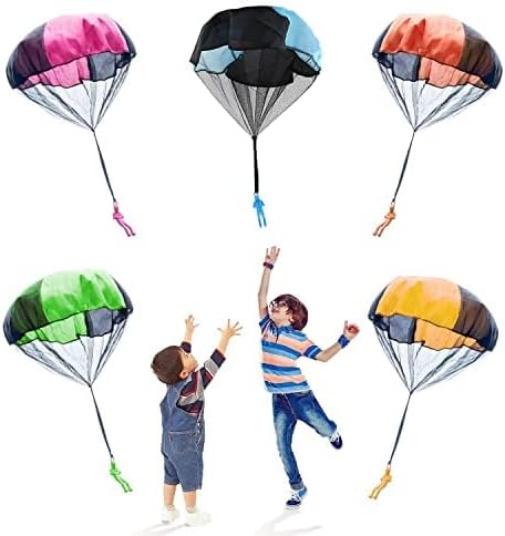 5-częściowy zestaw mini spadochronów, lalka do aktywności na świeżym powietrzu, gry ogrodowe dla dzieci, gry na świeżym powietrzu dla dzieci