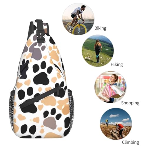 Mochila tipo bandolera con estampado de patas de perro para viaje miniatura 6