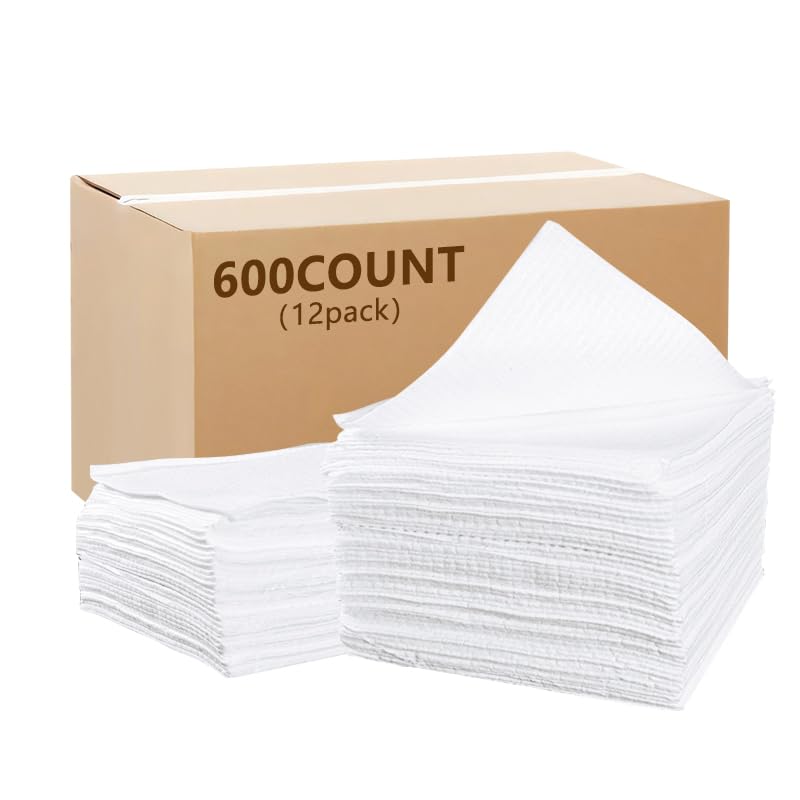 Disposable Face Towels 10"×12" Makeup Remover and Clean Soft and Thick Dry Wipes Facial Tissue XL Towelettes 600 Count