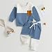Tsnbre Baby Boy Clothes Outfits Fall Long Sleeve Color Block Sweatshirt Tops Casual Pants Newborn 2Pcs Set