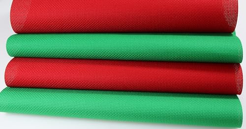 Image of KCS 4 pc of 12 inch x 18 inch (30cm x 45cm) 14CT Counted Cotton Aida Cloth Cross Stitch Fabric (Red+Green)