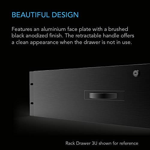 Ac Infinity Rack Mount Drawer 2U With Aluminum Faceplate, With Lock And Key, For 19” Equipment Server Av Dj Cabinets Racks #TOP2