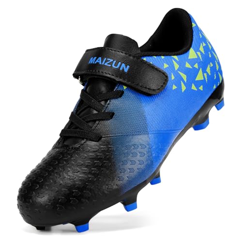 Moodeng Youth Soccer Cleats for Kids - Breathable Synthetic Upper Non-Slip TPU Studs Football Shoes...