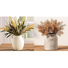 Ceramic Vase Neutral Decorative Vase for Farmhouse, Boho, or Rustic Home Decor Pottery Vases for Pampas Grass Living Room Bedroom Table Mantel Entryway Shelf