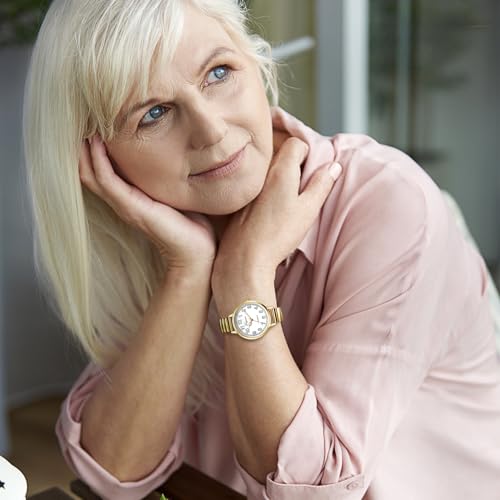 Oidea Women's Stretch Band Watches: Large Face Clear Arabic Numerals Elastic Strap Analog Quartz Wrist Watch Easy Read Luminous Watch Casual Business Dress Ladies Watches Gifts - Image 6