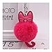 Produktbild HaIfeng Schlüsselanhänger Netter Pelz-Ball Keychain Katze weiche Pompom Tier-Endstück-Haar-Kugel-Auto Keychain Damen-Auto Tasche Zubehör Schlüsselanhänger Mamma-Geschenk (Color : Red)