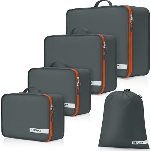 Cipway-Packing-Cube-for-Travel-Suitcase-5-Set-Grey Cipway Packing Cube for Travel Suitcase 5 Set Grey - Image 1
