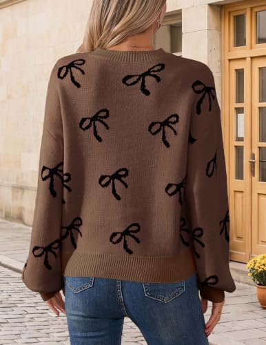Image of Women's Fall Heart Cute Sweaters Oversized Cable Knit Winter Trendy Tops