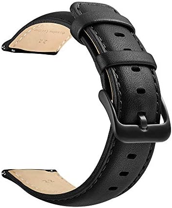 LEUNGLIK 22mm Watch Band,Vintage Leather Watch Strap 10 Colors Watch Band,Quick Release Leather Watch Band,Classic Genuine Leather Wristband for Men Women samsung Replacement band,Choose Size Color