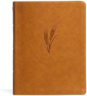 KJV Notetaking Bible, Large Print Edition, Camel LeatherTouch, KJV Holy Bible, Red Letter, Wide Margins, Journaling Space, Single-Column, Reading Plan, Easy-to-Read Bible MCM Type