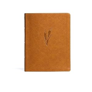 Book cover KJV Notetaking Bible, Large Print Edition, Camel LeatherTouch, KJV Holy Bible, Red Letter, Wide Margins, Journaling Space, Single-Column, Reading Plan, Easy-to-Read Bible MCM Type