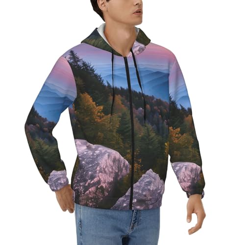 Sweat à capuche homme manches longues motif Falaise canadienne aux finitions haut de gamme