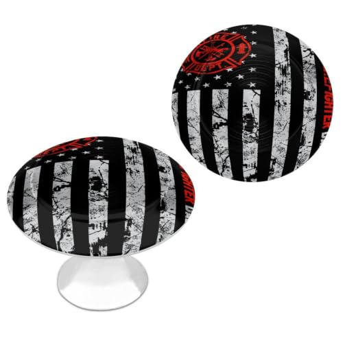 IYERSKD Best Firefighter Dad Ever American Flag Drawer Pulls 2PCS