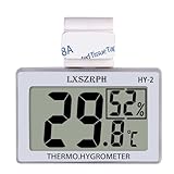 Reptile Hygrometer Thermometer, Digital Amphibian Hygrometer Thermometer with Hook Temperature Humidity Meter Gauge for Reptile Tanks, Terrariums, Vivarium, LCD Display 1pack