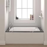 Fine Fixtures Drop In White Soaking Bathtub, Fiberglass Acrylic Material, 66'L x 32'W x 19'H