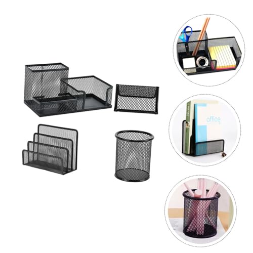 Porte-cartes organiseur de table bureau UKCOCO rangement fer noir - 5