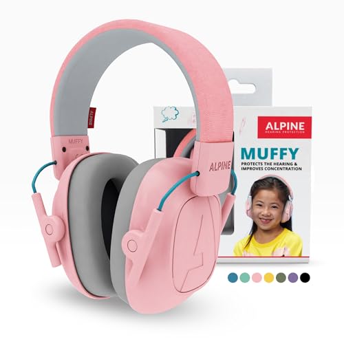 Alpine Muffy Casque Anti-Bruit : protection auditive pour enfants jusqu'à 16 ans - CE Certifié - Confortable et réglable - Prévient les troubles auditifs - Robuste et facile à ranger – Rose