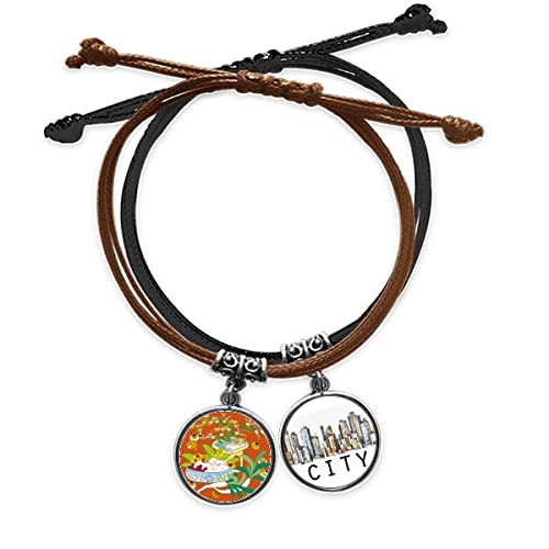 Bracelet cuir sidi tableau coloré de la culture leaf pour poignet