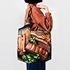 WSSYYBF Golden Roast Canvas Tote Bag, Polyester Shopping Tote, Large Capacity #1