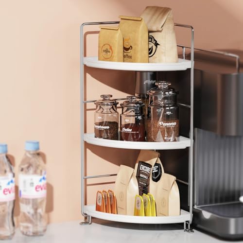 Image of 3-Tier Bathroom Counter Organizer, Plastic Bathroom Organizer, Tool-Less Installation Makeup Vanity Tray, Bathroom Organizer Countertop Skincare Perfume Organizers (Chrome)