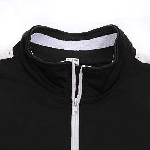 Ziuwabor Sweatsuits For Men 2 Piece Men's Tracksuit Set Striped Sweatshirt Jogger Sweatpants Casual Solid Patchwork Sports Suit (Xxxl, Black White) (Papioix-1) #TOP1