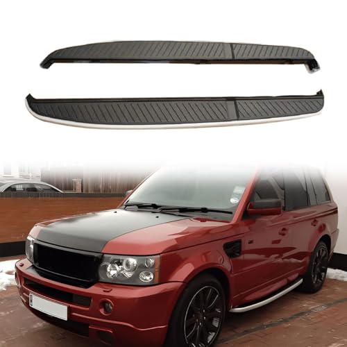 HYPER GLORY Running Boards, Compatible with 2006-2013 Land Rover Range Rover Sport Only, OE Factory Style Polish Black Iron&Aluminum Heavy Duty Side Step Bars