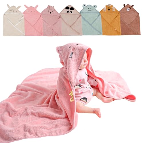 Cape de bain bébé brodée en coton premium absorbant - 2