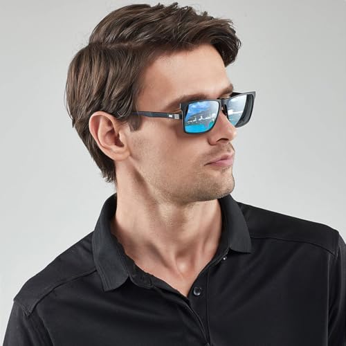 Image of Polarized Flip Up Clip On Sunglasses over Prescription Glasses for Men Women TR90 Frame Spring Clips