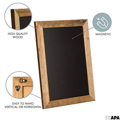 Rustic Wooden Magnetic Kitchen Chalkboard Sign - 20X30 Inch Brown Framed Wall Hanging Chalk Board For Farmhouse Decor, Wedding, Restaurant Menu & Home #TOP2