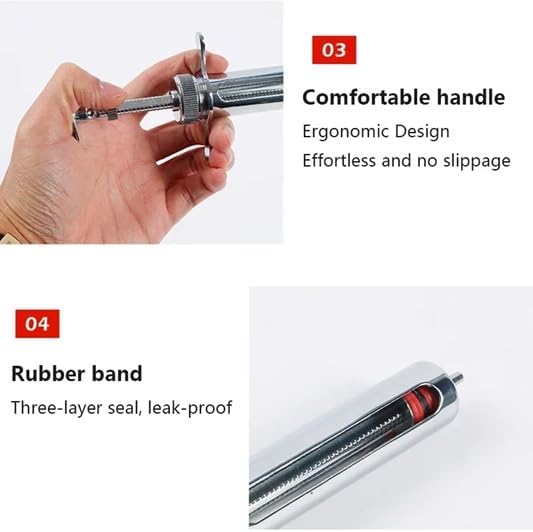 20cc Stainless Steel Injector Reusable Metal Syringe 20ml glass Hypodermic Veterinary Animal Syringe Livestock Pig Cattle Sheep Feeder with locking screws