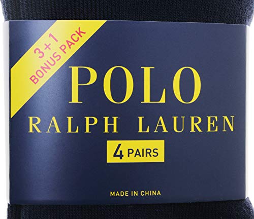 Polo Ralph Lauren 4 Pairs No Show Socks; Black/White/Navy/Grey (Shoe Size 6-12.5) Ra2