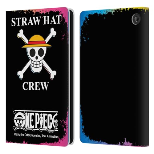 One Piece Étui Portefeuille en Cuir Amazon Fire 7 2022 Housse Crew Coloré