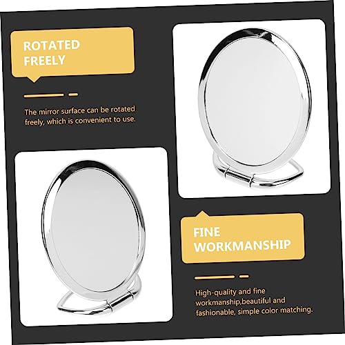 Espejo de maquillaje doble cara portátil elegante miniatura 6