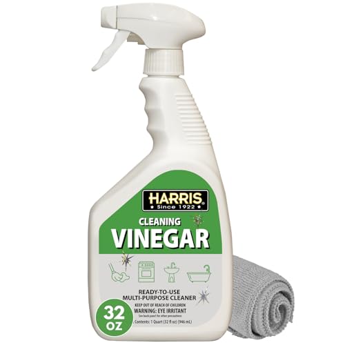 HARRIS Cleaning Vinegar 32 Fl Oz Ready to Use with Microfiber Towel