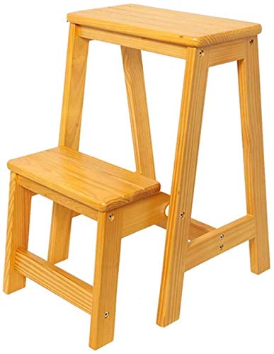 Escalera de madera, silla plegable multiusos con estantes gruesos para un fácil ascenso