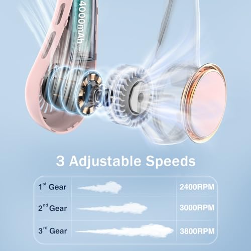 Ventilador de cuello con 64 luces frías regulable y portátil de alta autonomía 6