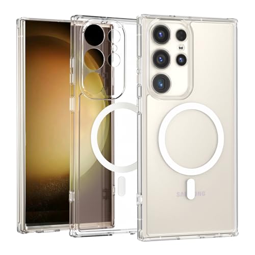 ZYIMOU für Samsung Galaxy S23 Ultra Hülle Kompatibel mit MagSafe, Transparent Handyhülle Magnetisch für Samsung Galaxy S...