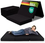 SHOGAZI Klappmatratze 140x200 x 12 cm, Gästematratze klappbar Made in Germany, Faltmatratze VERGLEICHSSIEGER, ultimativer Schlafkomfort, Orthopädischer Kaltschaum - Anthrazit