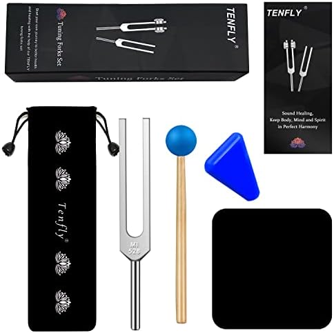 528 Hz Tuning Fork for Healing, DNA Repair, Reliever Stress and Perfect Healing Musical Instrument, with Blue Silicone Hammer
