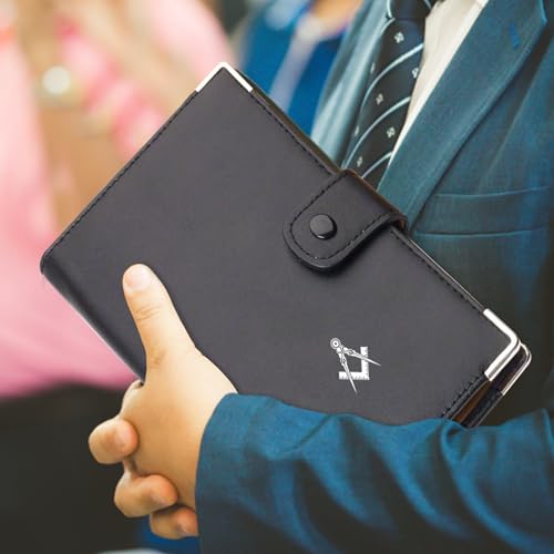 THE MASONIC COLLECTION - Travaux complets de l'artisanat avec une couverture de livre – Fabriqué en cuir synthétique – Carré et boussole – Un cadeau maçonnique parfait pour les hommes francs-maçons – vue 7
