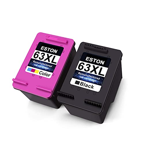 Eston Remanufactured Ink Cartridges Replacements For Hp 63Xl For Hp Deskjet 1110 1112 2130 3630 (Black,Tricolor 2-Pack) #TOP1