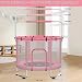MaxBinTon Children's Trampoline with Safety Net, Adjustable Horizontal Bar and Swing Set, Suitable for Boys and Girls Aged 3-6 (Pink)