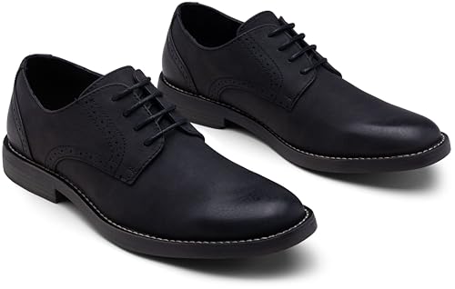 Jousen Mens Dress Shoes Retro Plain Toe Business Casual Oxfords Dress Shoes for Men4