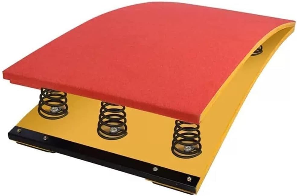 Heavy-Duty Gymnastics Springboard, Curved Wooden Vaulting Board with High Elasticity for Jumping & Athletics, 60x120x26cm, Green - Ideal for Training & Competitions