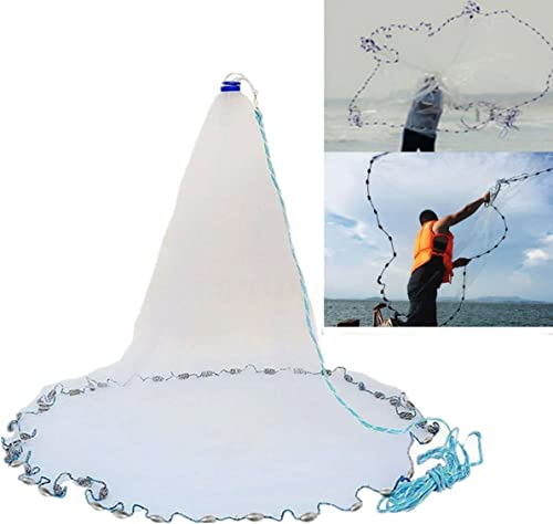 Fischernetz 2m Höhe - Wurfnetz Mit Schwimmball & Sinker 5-30m Länge | Nylon Netz