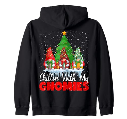 Chillin With My Gnomies Matching Family Christmas Gnomes Sudadera con Capucha