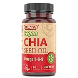 DEVA Vegan Vitamins Chia Seed Oil, Packed with Omega 3, 6, 9 & Other Essential Fatty Acids, Cold-Pressed & Unrefined, 90 Capsules