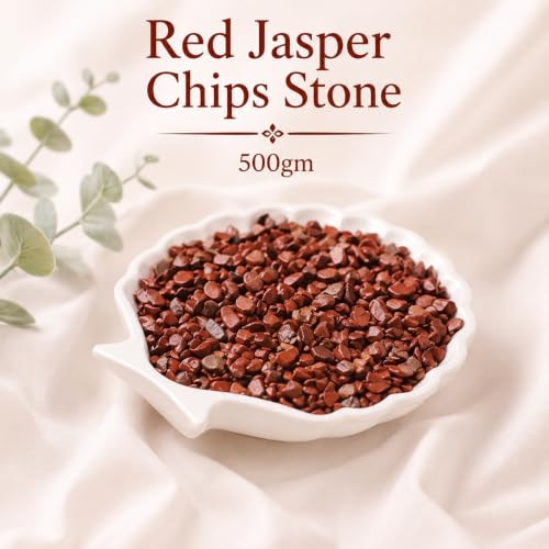 Image of Red Jasper Chips Stone for Reiki, Meditation, Vastu (500 Gm) | Healing Gemstone for Courage & Mental Clarity | Decorative Crystals for Spiritual Home Decor | DIY Jewellery Making & Home Decoration
