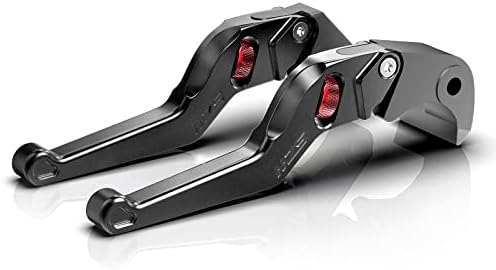 MZS Black Motorcycle Brake Clutch Levers Wheel Roller Adjustable Short CNC ME-1460 Compatible with SV 650 SV650 SV650S DL650 V-Strom Katana 600 750 GSX600F GSX750F