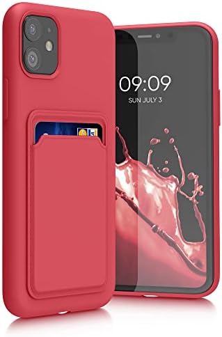 kwmobile Case Compatible with Apple iPhone 11 - Soft TPU Phone Cover with Credit Card Holder Slot on Back - Black